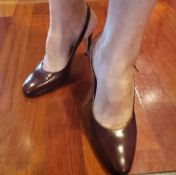 GIVENCHY Chaussures Slingback Heels Brown EUC VTG - Picture 11 of 16